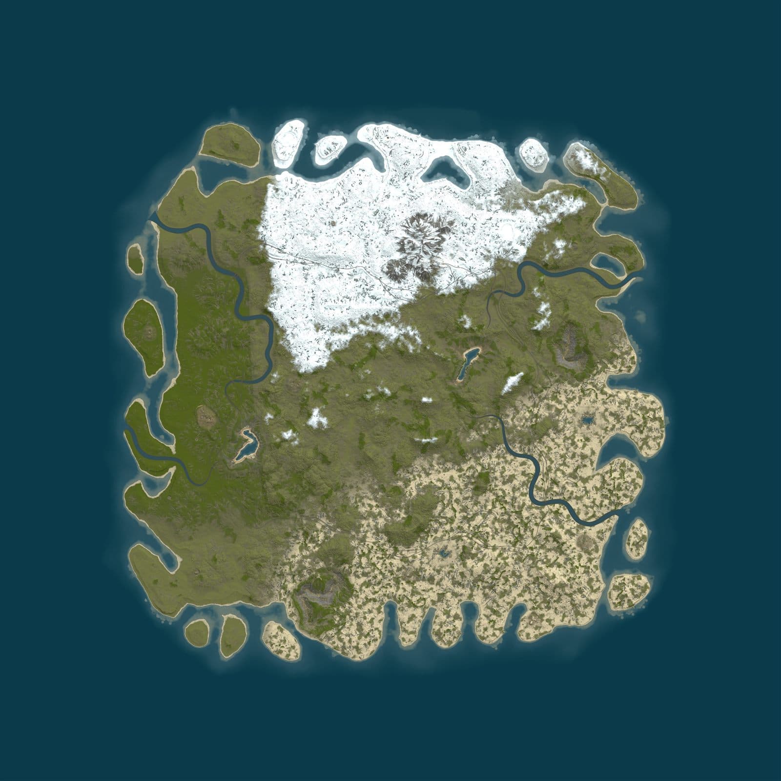 The Daily Grind Build world — 6km map, top-down render