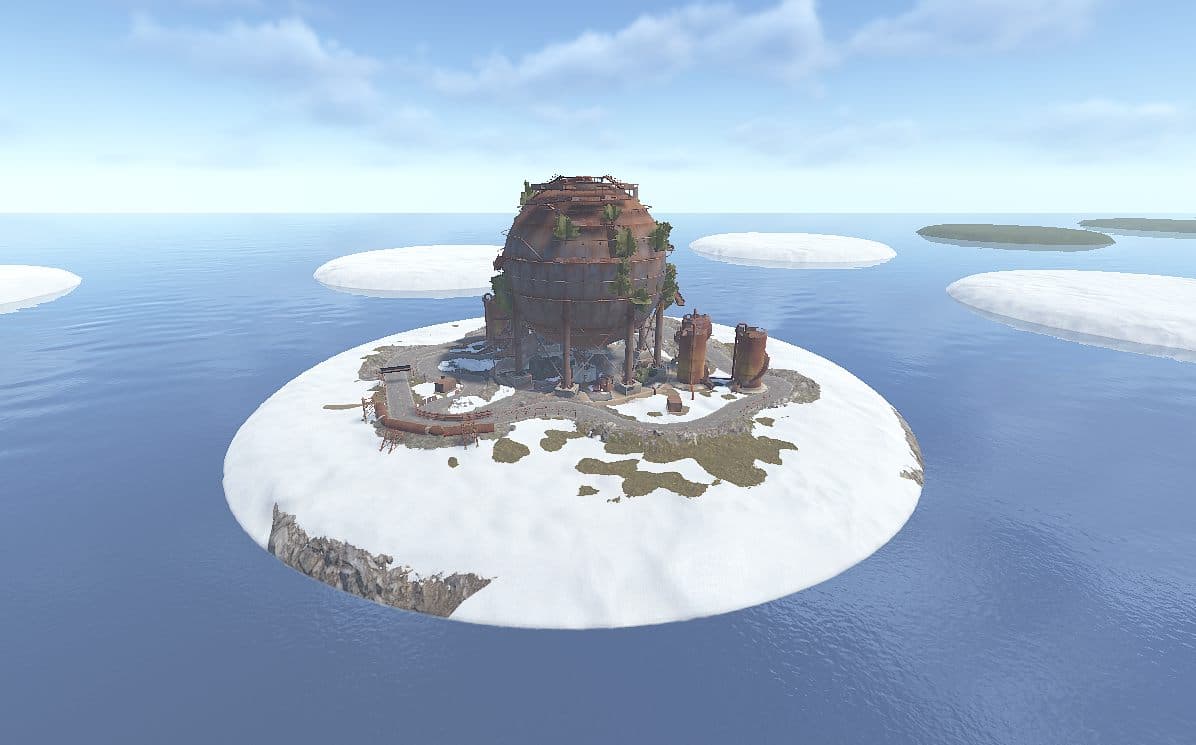 Dome Racetrack — a kart circuit wrapped around the Dome on its own snow island